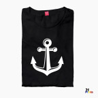 Nautical Duo – Anchor & Helm Steering Wheel Seafarer Couple T-Shirt