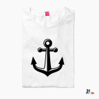 Nautical Duo – Anchor & Helm Steering Wheel Seafarer Couple T-Shirt