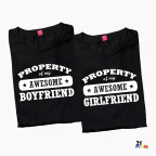Property of My Awesome Boyfriend/Girlfriend Couple T-Shirt