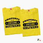Property of My Awesome Boyfriend/Girlfriend Couple T-Shirt