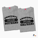 Property of My Awesome Boyfriend/Girlfriend Couple T-Shirt