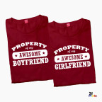 Property of My Awesome Boyfriend/Girlfriend Couple T-Shirt