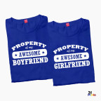 Property of My Awesome Boyfriend/Girlfriend Couple T-Shirt