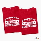Property of My Awesome Boyfriend/Girlfriend Couple T-Shirt