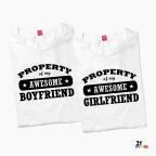 Property of My Awesome Boyfriend/Girlfriend Couple T-Shirt