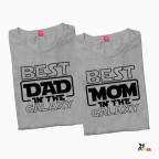 Best Mom & Best Dad in the Galaxy – Couple T-Shirt