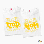 Best Mom & Best Dad in the Galaxy – Couple T-Shirt