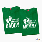 Soon to Be Mommy & Daddy Gender Reveal Couple T-Shirt