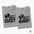 Soon to Be Mommy & Daddy Gender Reveal Couple T-Shirt