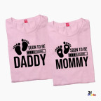 Soon to Be Mommy & Daddy Gender Reveal Couple T-Shirt