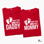 Soon to Be Mommy & Daddy Gender Reveal Couple T-Shirt