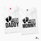 Soon to Be Mommy & Daddy Gender Reveal Couple T-Shirt