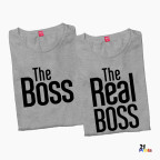 The Boss & The Real Boss Version 1 Couple T-Shirt