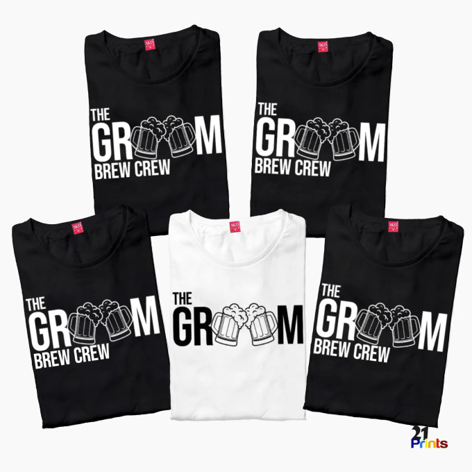 The Groom Brew Crew Bachelor Party T-Shirt