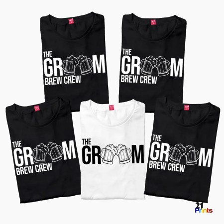 The Groom Brew Crew Bachelor Party T-Shirt