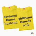 Boyfriend → Fiancé → Husband / Girlfriend → Fiancée → Wife Matching Couple T-Shirt